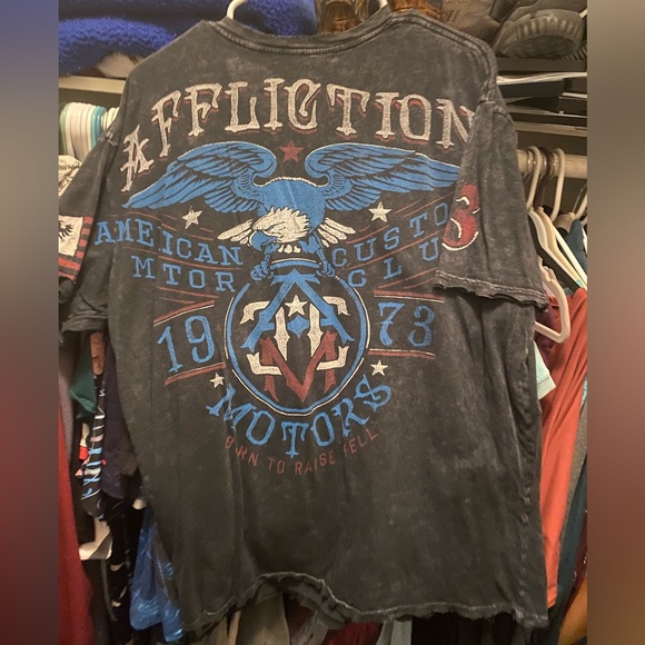 Affliction Other - Affliction T-Shirt Black Eagle Wings Short Sleeve Motor Club 1973 2XL